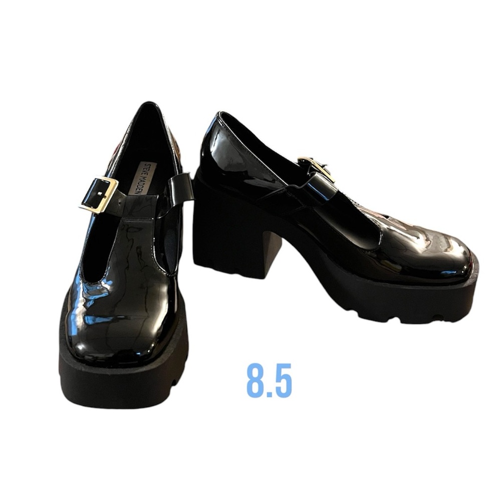 Steve Madden Paloma Black Platform Mary Jane Women’s size 8.5 Coquette Academia - Picture 6 of 6